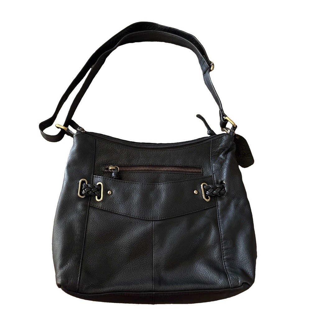 Great American Leather Works Black Adjustable Strap Crossbody Shoulder Bag Purse